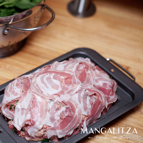 Pancetta entière de porc Mangalitza ≃ 1kg Porc Mangalitza